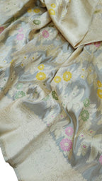 Exquisite Pastel Banarasi Handloom Tissue Silk Saree - Luxurion World