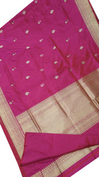 Exquisite Pink Banarasi Handloom Silk Saree - Luxurion World