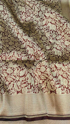 Elegant Maroon Banarasi Silk Saree: Handloom Beauty - Luxurion World