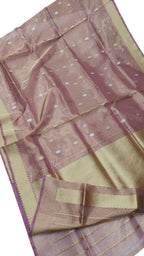 Exquisite Pink Banarasi Tissue Silk Saree - Handloom Beauty - Luxurion World