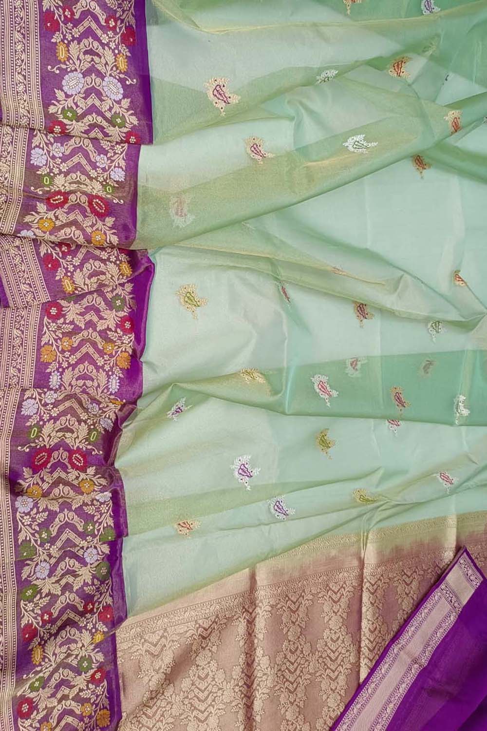 Green Banarasi Handloom Silk Saree