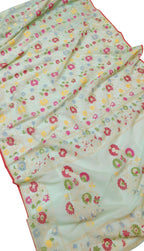 Green Banarasi Handloom Cotton Saree - Luxurion World