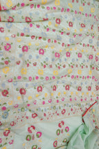 Green Banarasi Handloom Cotton Saree - Luxurion World