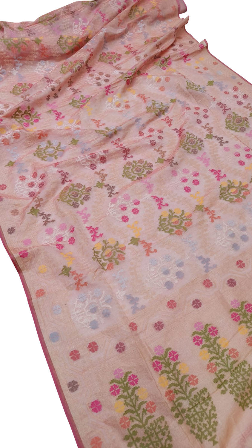 Pretty in Pink: Banarasi Handloom Cotton Saree - Luxurion World