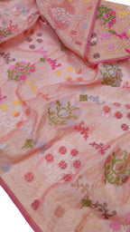 Pretty in Pink: Banarasi Handloom Cotton Saree - Luxurion World
