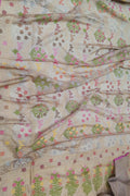 Pastel Banarasi Handloom Cotton Saree - Luxurion World