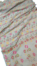 Elegant Grey Banarasi Cotton Saree - Luxurion World