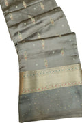 Graceful Grey Banarasi Silk Saree - Timeless Elegance - Luxurion World