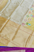 Yellow & Pastel Handloom Banarasi Katan Silk Saree - Luxurion World