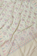 Exquisite Pastel Banarasi Handloom Pure Katan Silk Saree - Luxurion World
