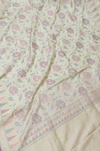 Exquisite Pastel Banarasi Handloom Pure Katan Silk Saree - Luxurion World