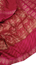 Exquisite Pink Banarasi Handloom Pure Katan Silk Saree - Luxurion World