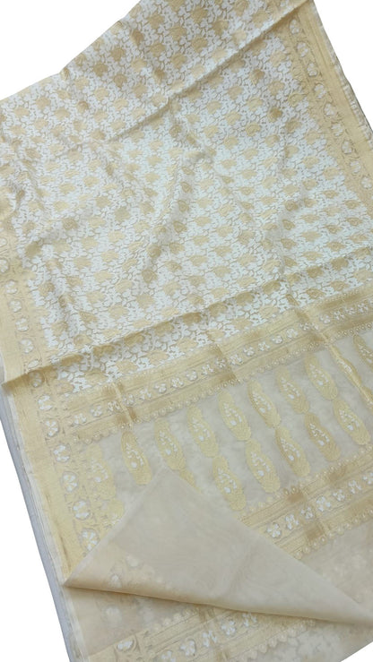 Exquisite Pastel Banarasi Handloom Kora Silk Saree - Luxurion World