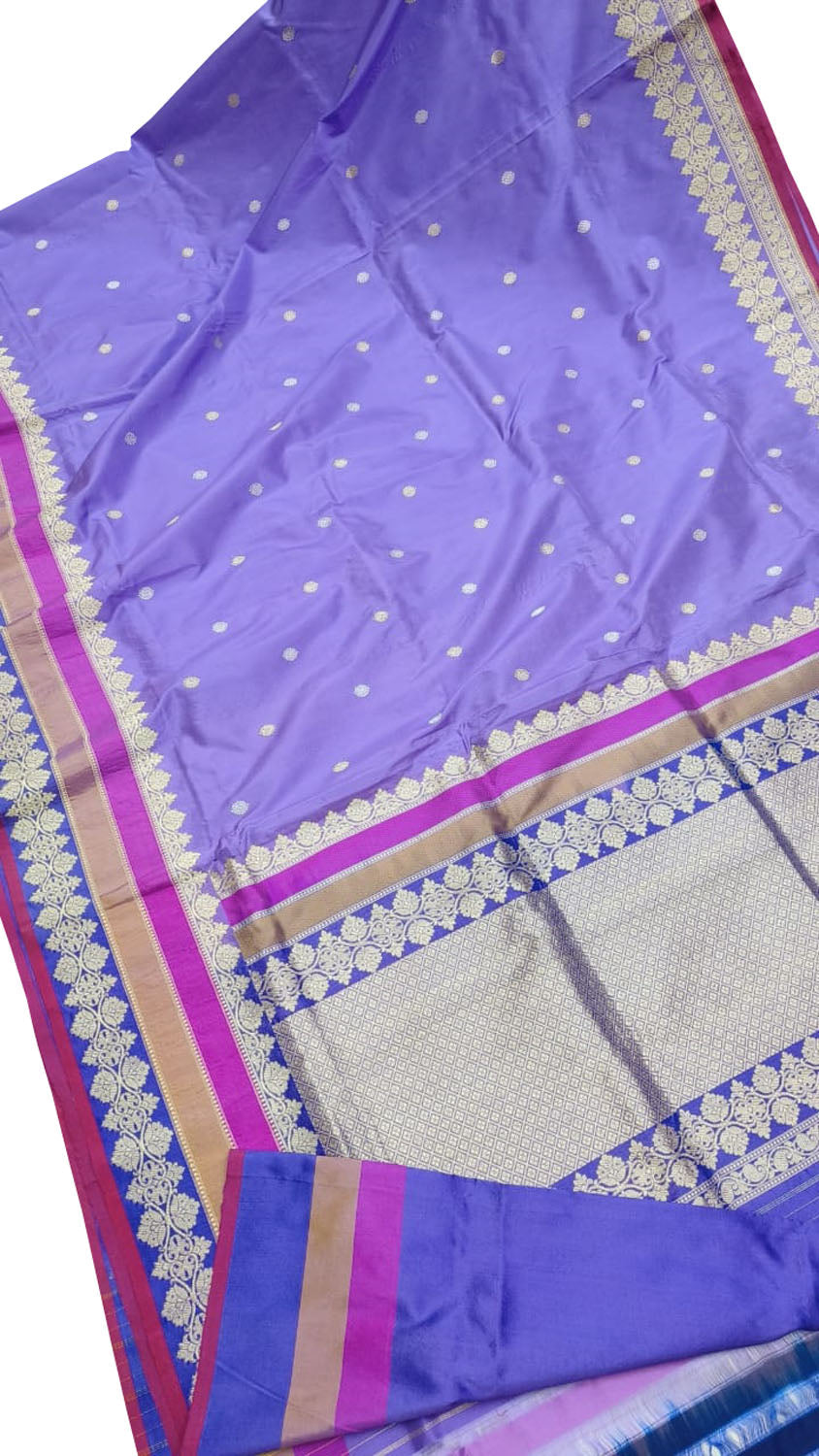 Elegant Purple Banarasi Silk Saree - Luxurion World