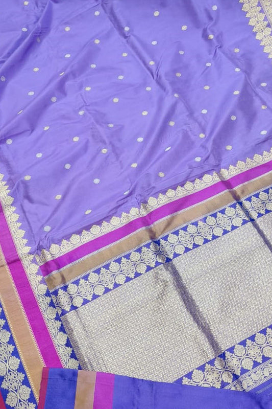 Elegant Purple Banarasi Silk Saree - Luxurion World