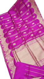 Exquisite Pink Banarasi Handloom Silk Saree - Luxurion World