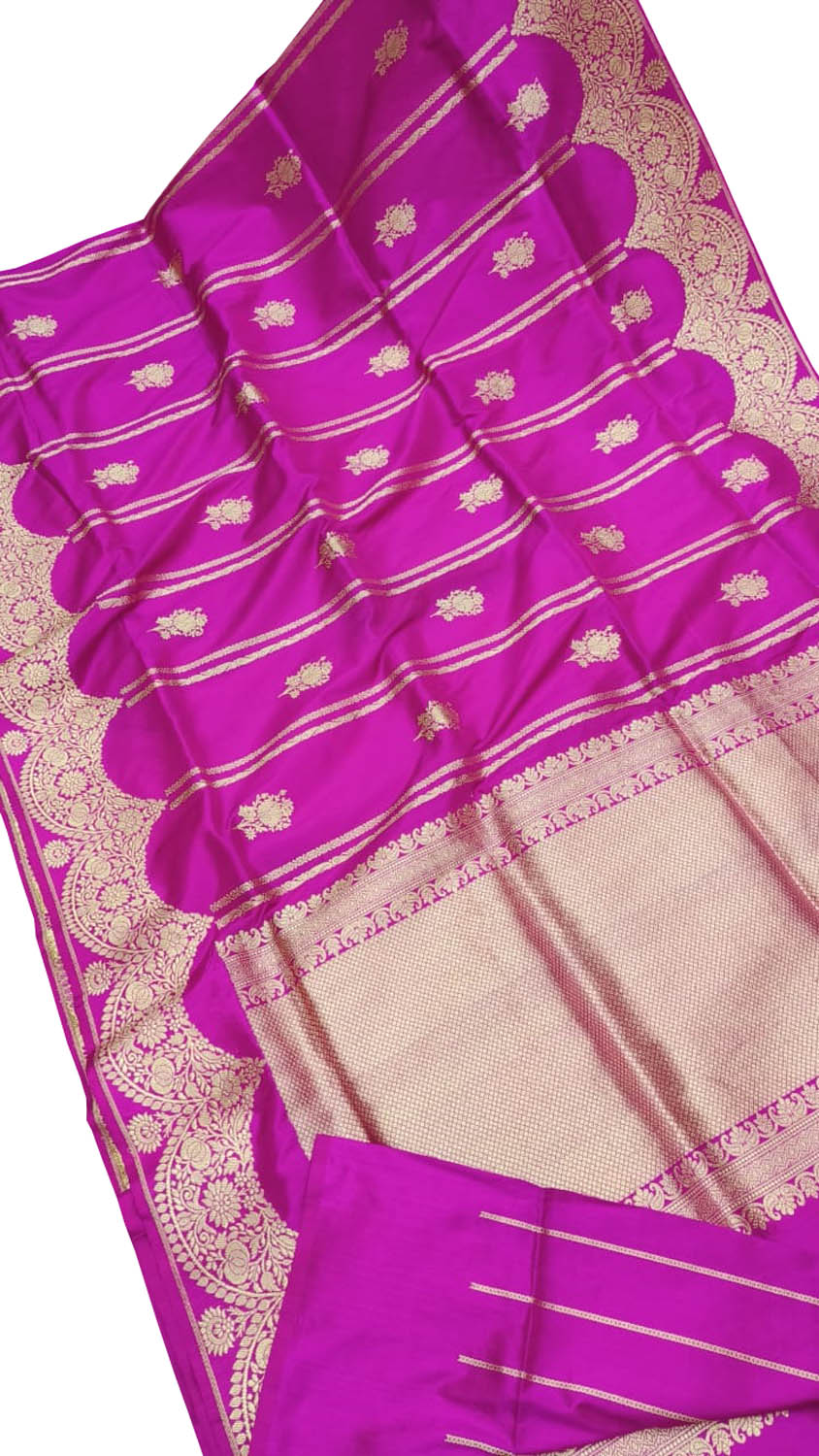 Exquisite Pink Banarasi Handloom Silk Saree - Luxurion World