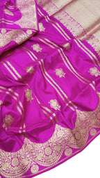 Exquisite Pink Banarasi Handloom Silk Saree - Luxurion World