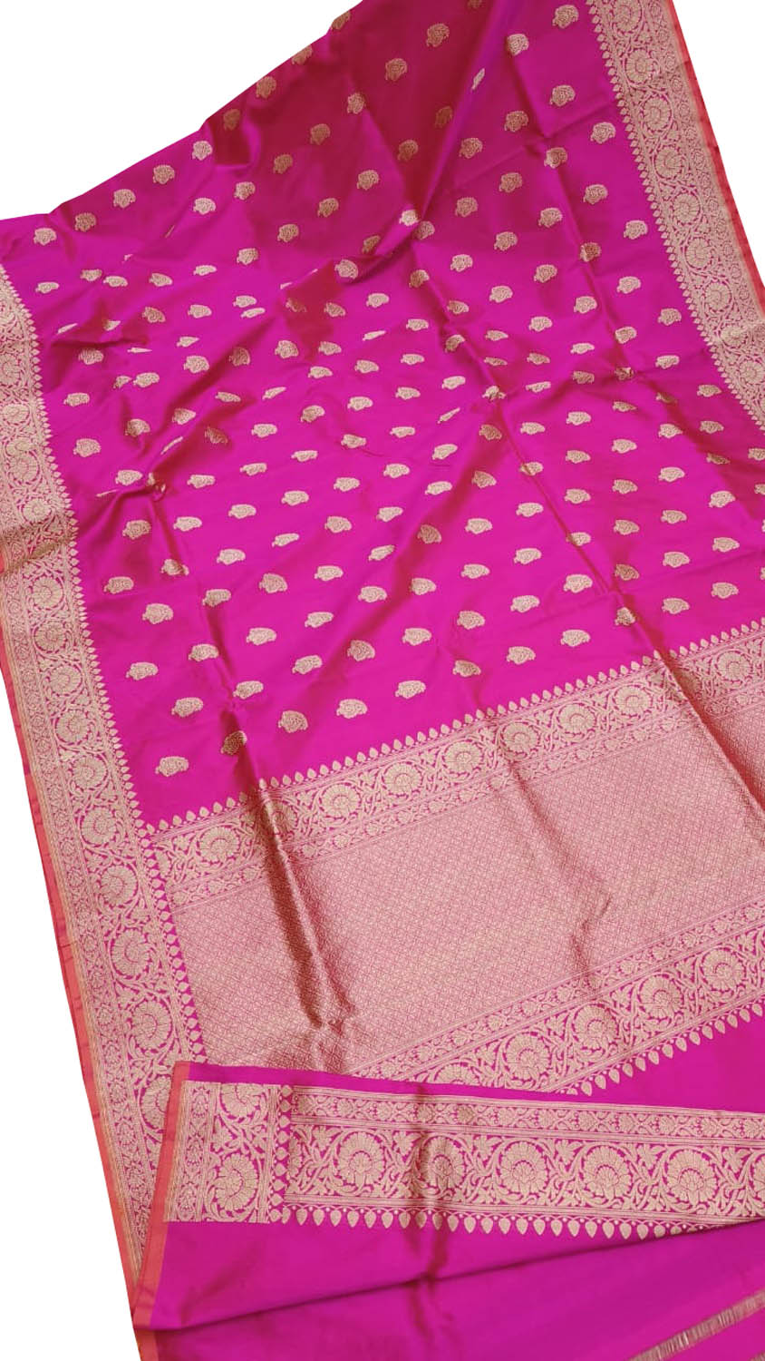 Exquisite Pink Banarasi Katan Silk Saree - Luxurion World
