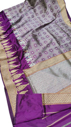 Exquisite Purple Banarasi Handloom Silk Saree - Luxurion World