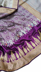 Exquisite Purple Banarasi Handloom Silk Saree - Luxurion World