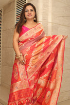 Multicolor Banarasi Handloom Pure Katan Silk Rangkat Saree - Luxurion World