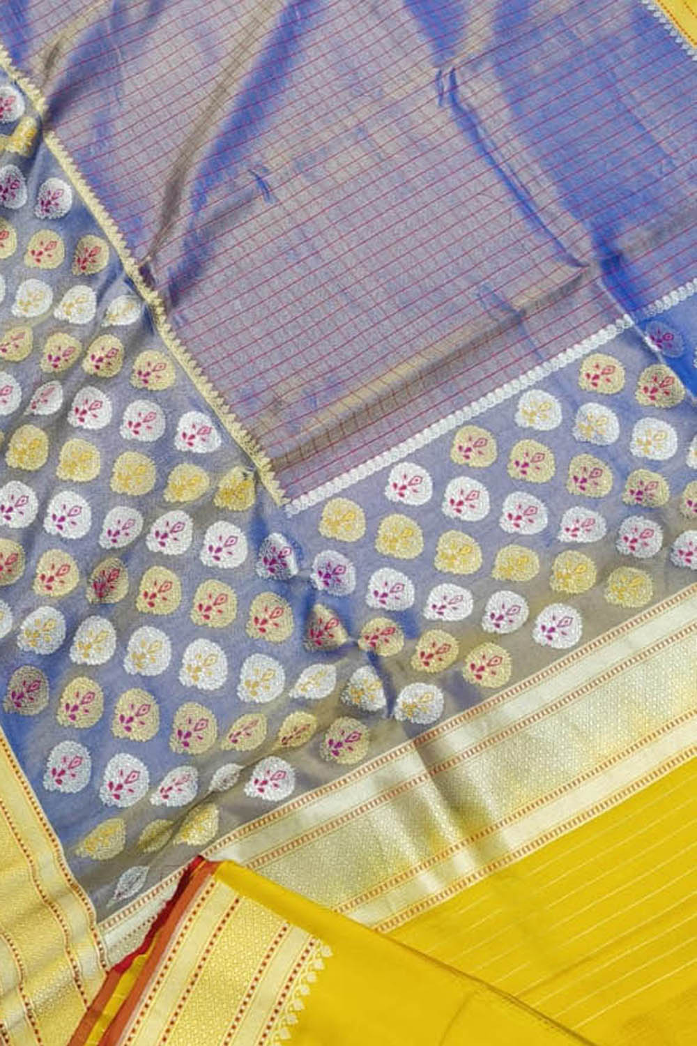 Elegant Blue Banarasi Handloom Tissue Katan Silk Saree - Luxurion World