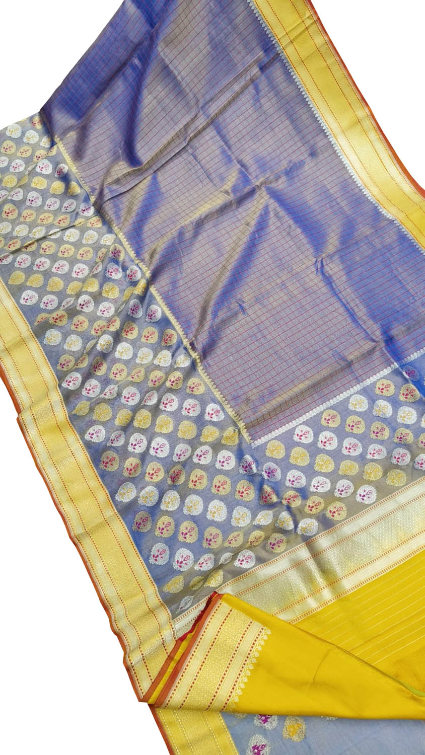 Elegant Blue Banarasi Handloom Tissue Katan Silk Saree - Luxurion World