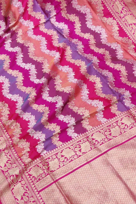 Exquisite Multicolor Banarasi Handloom Pure Katan Silk Rangkat Saree - Luxurion World