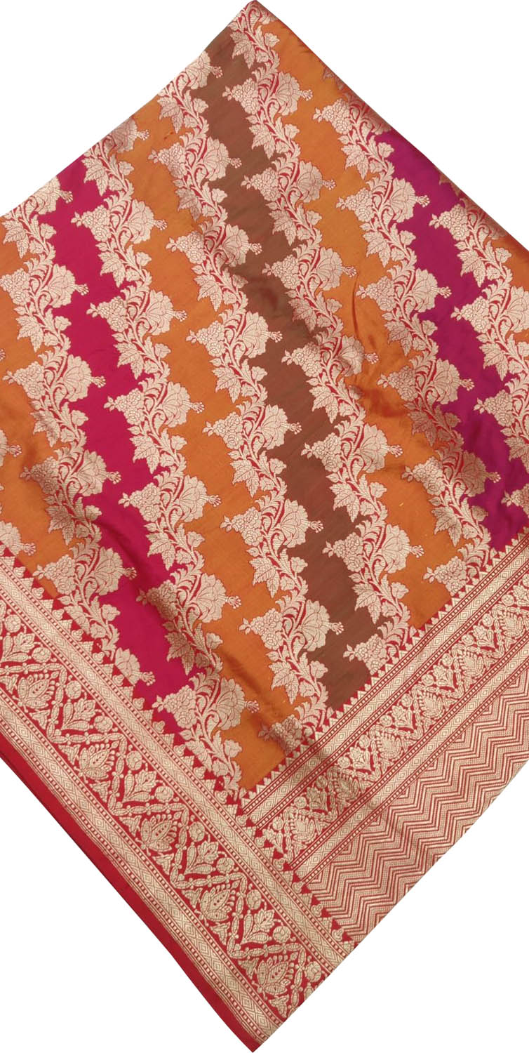 Exquisite Multicolor Banarasi Handloom Pure Katan Silk Rangkat Saree - Luxurion World