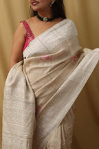 Elegant Dyeable Banarasi Tussar Georgette Saree - Luxurion World