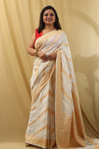 Colorful Banarasi Tussar Georgette Saree - Dyeable and Vibrant - Luxurion World