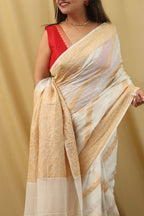 Colorful Banarasi Tussar Georgette Saree - Dyeable and Vibrant - Luxurion World