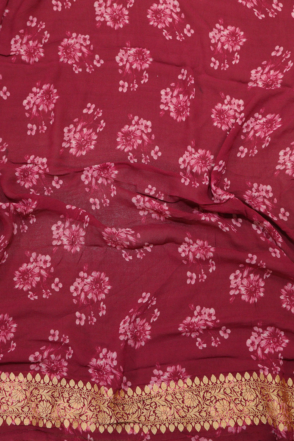Elegant Maroon Handloom Banarasi Georgette Saree - Luxurion World