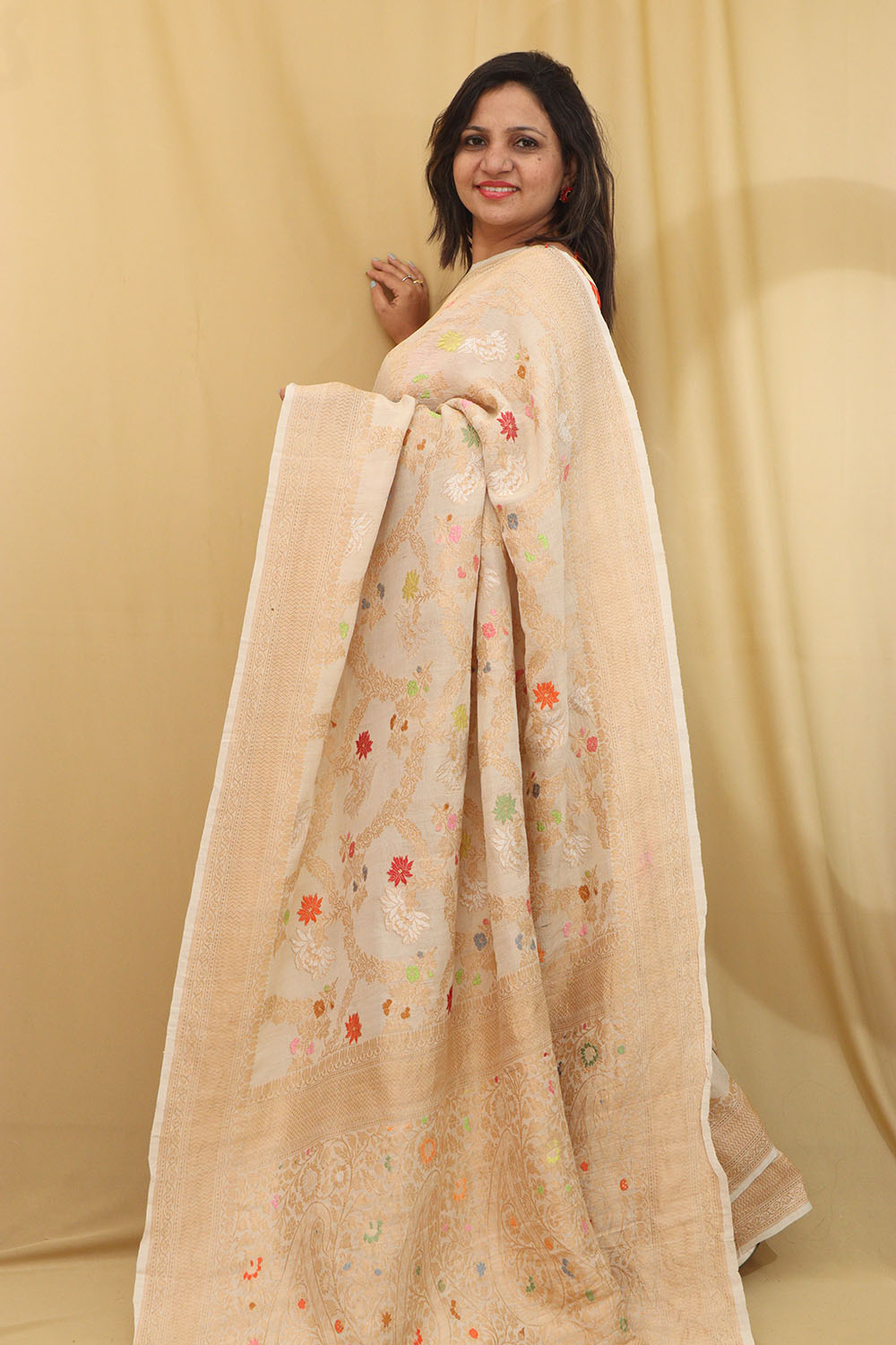 Exquisite Dyeable Banarasi Tussar Georgette Saree - Luxurion World