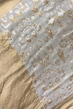 Off White Banarasi Handloom Pure Tussar Georgette Saree - Luxurion World