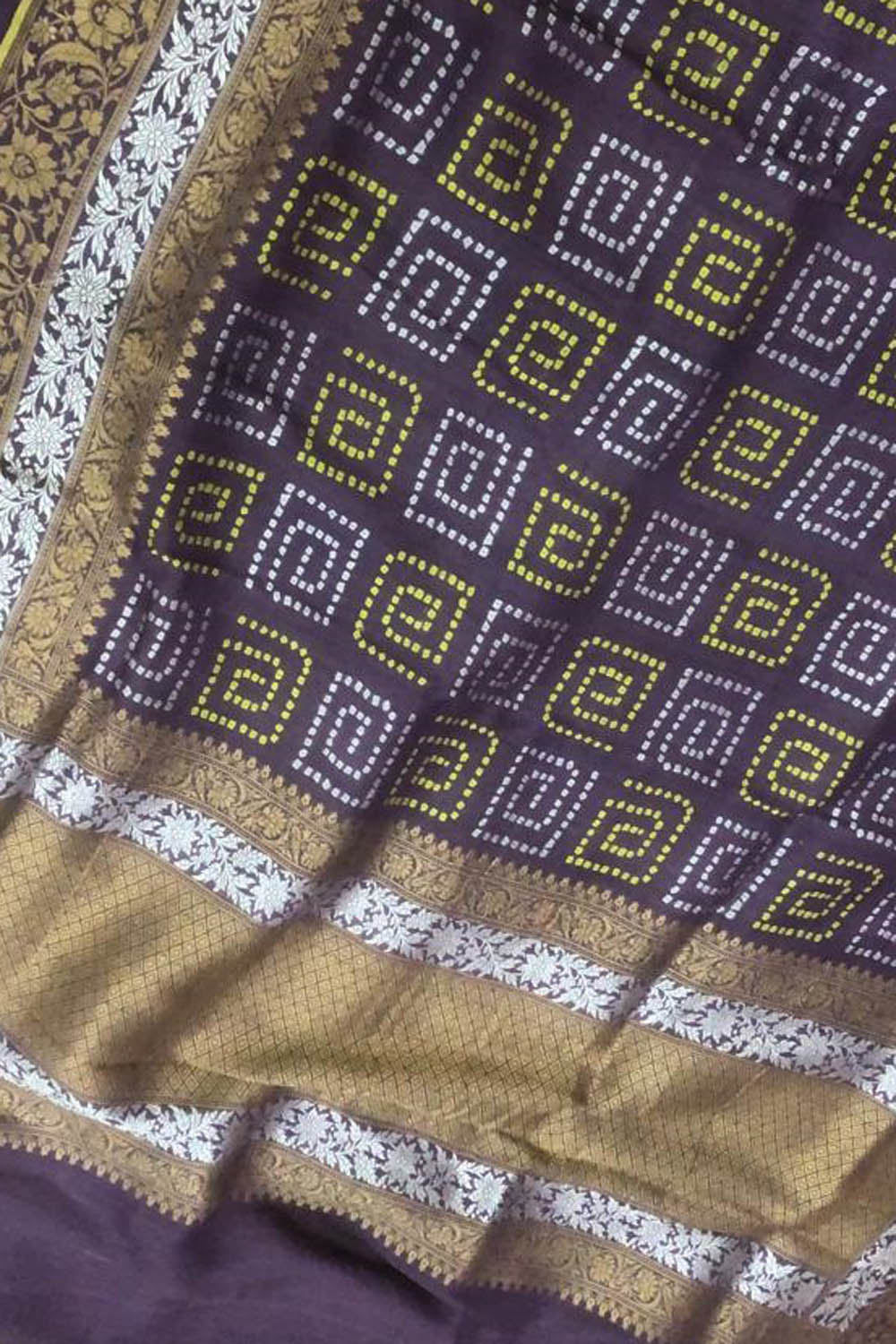 Purple Banarasi Handloom Pure Tussar Georgette Saree - Luxurion World