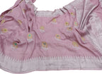 Exquisite Pink Banarasi Tussar Georgette Saree - Luxurion World