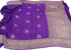 Elegant Purple Banarasi Tussar Georgette Saree - Luxurion World