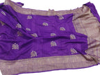 Elegant Purple Banarasi Tussar Georgette Saree - Luxurion World
