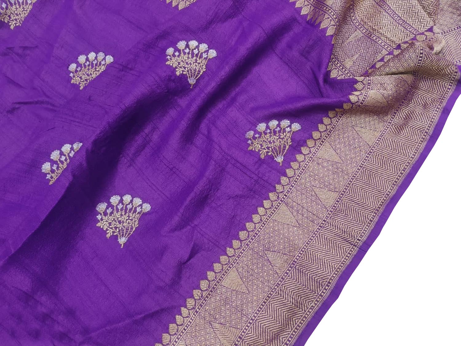 Elegant Purple Banarasi Tussar Georgette Saree - Luxurion World