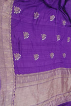 Elegant Purple Banarasi Tussar Georgette Saree - Luxurion World