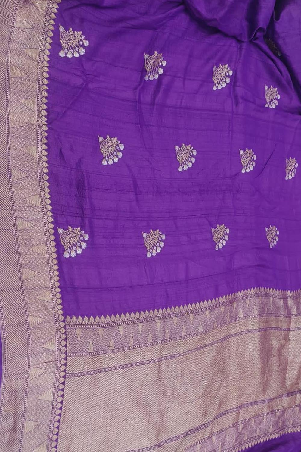 Elegant Purple Banarasi Tussar Georgette Saree - Luxurion World