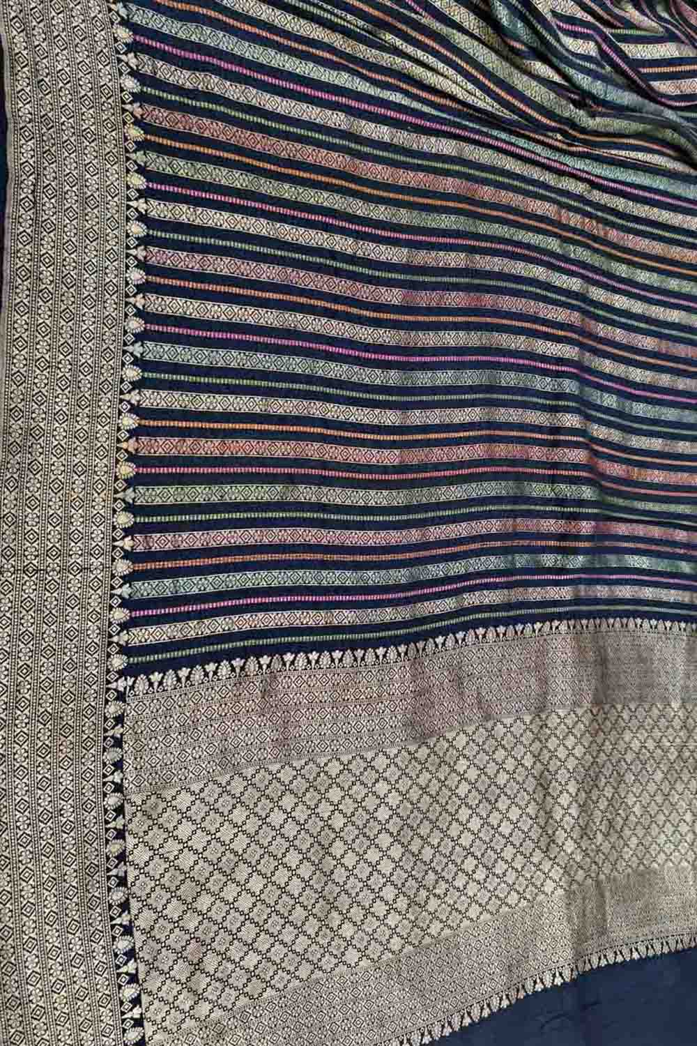 Exquisite Multicolor Handloom Banarasi Pure Tussar Georgette Saree - Luxurion World