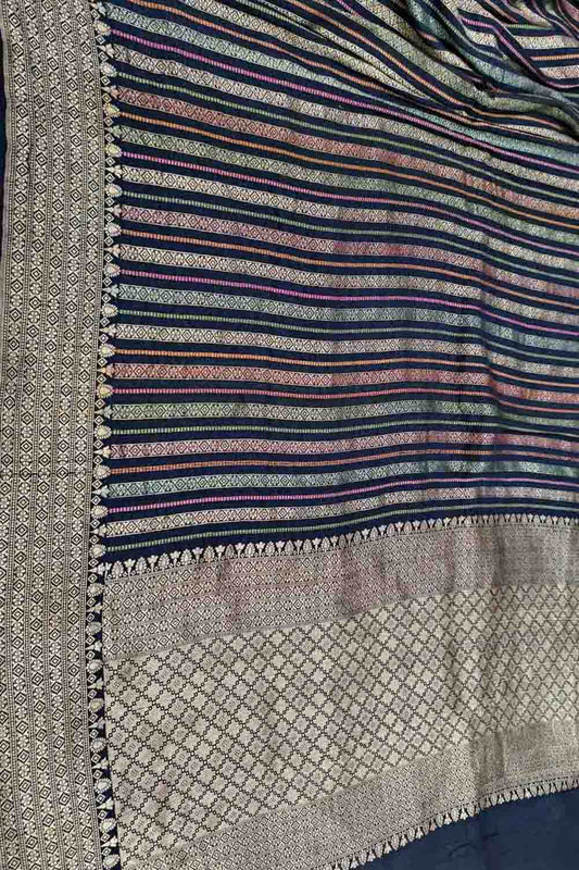 Exquisite Multicolor Handloom Banarasi Pure Tussar Georgette Saree - Luxurion World