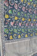 Elegant Grey Handloom Banarasi Pure Tussar Georgette Saree - Luxurion World