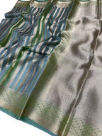 Exquisite Multicolor Banarasi Organza Silk Saree - Luxurion World