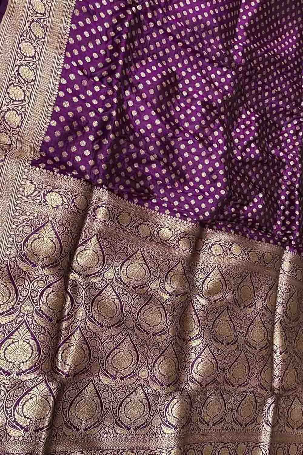 Exquisite Purple Banarasi Silk Saree Handloom - Luxurion World