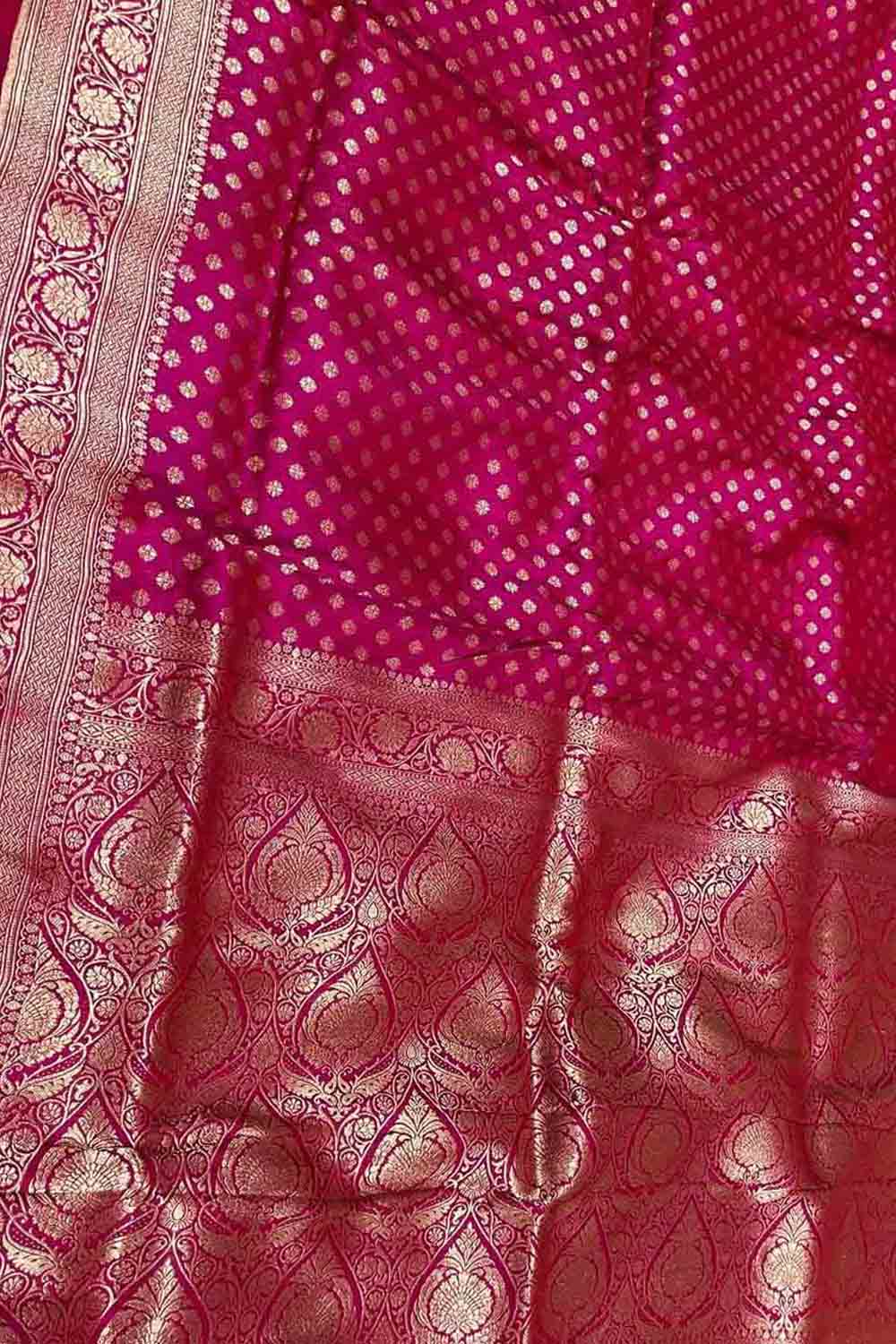 Exquisite Pink Banarasi Silk Saree Handloom - Luxurion World
