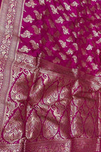 Exquisite Pink Banarasi Silk Saree Handloom - Luxurion World